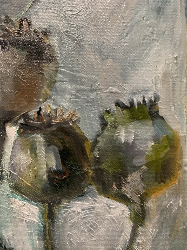 Poppy Painting Poppy Seed Pods Artwork 20x28 inch