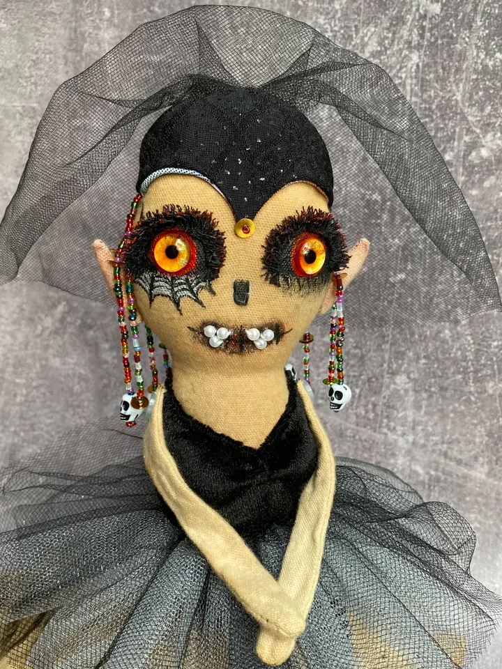Halloween doll . Strange doll . Handmade doll . Halloween home decor .