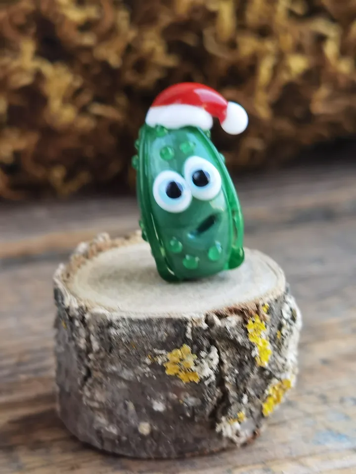 Pickle ornaments miniature pickle tiny glass animals cucumber figurine Christmas ornaments Glass pickle decor pickle gifts Car