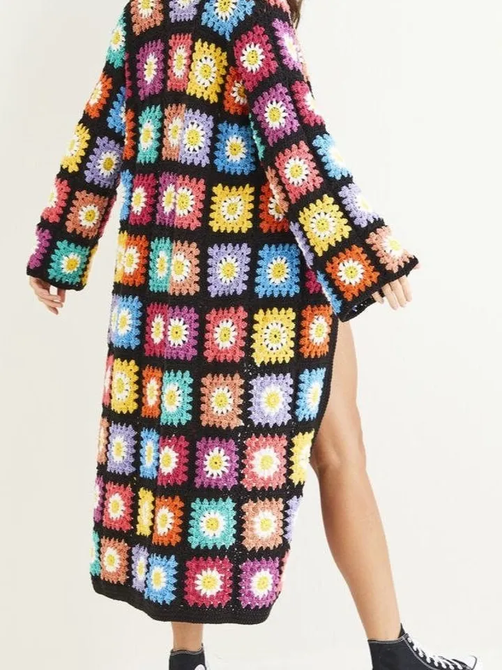 Cardigan granny squares crochet pattern, easy cardigan, cardigan patchwork crochet pdf