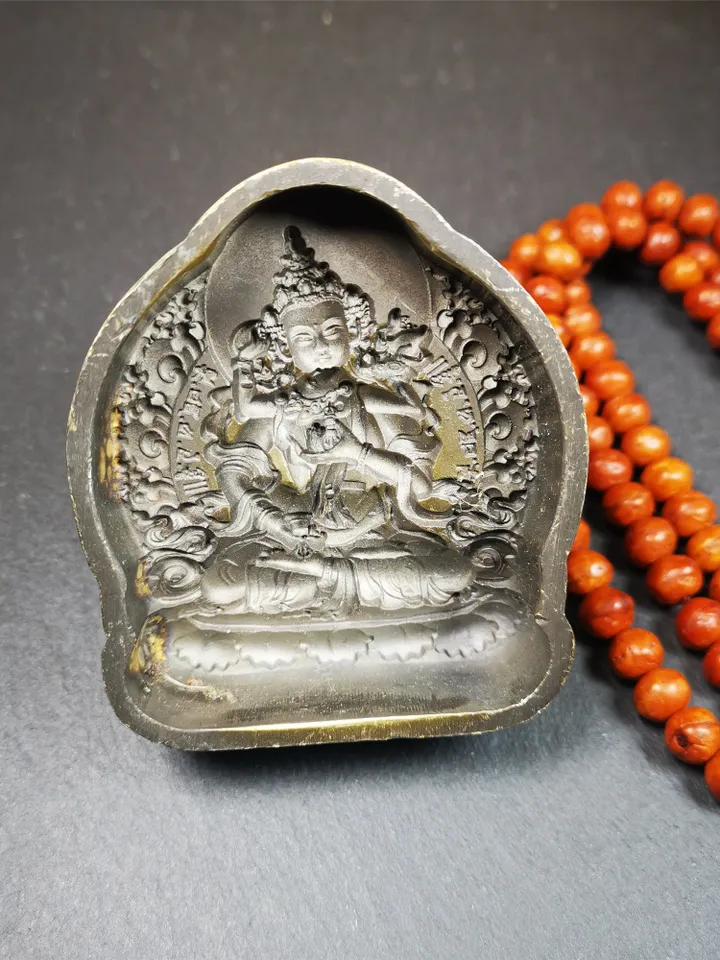 Gandhanra Tibetan Buddha Statue Tsa Tsa Mold, Vajrasattva Tsha Tsha Mould For Making Clay Statue,2.95&quot; × 2.6&quot;