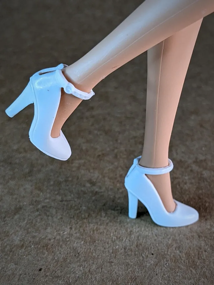 White high heel shoes for 1/6 scale female dolls