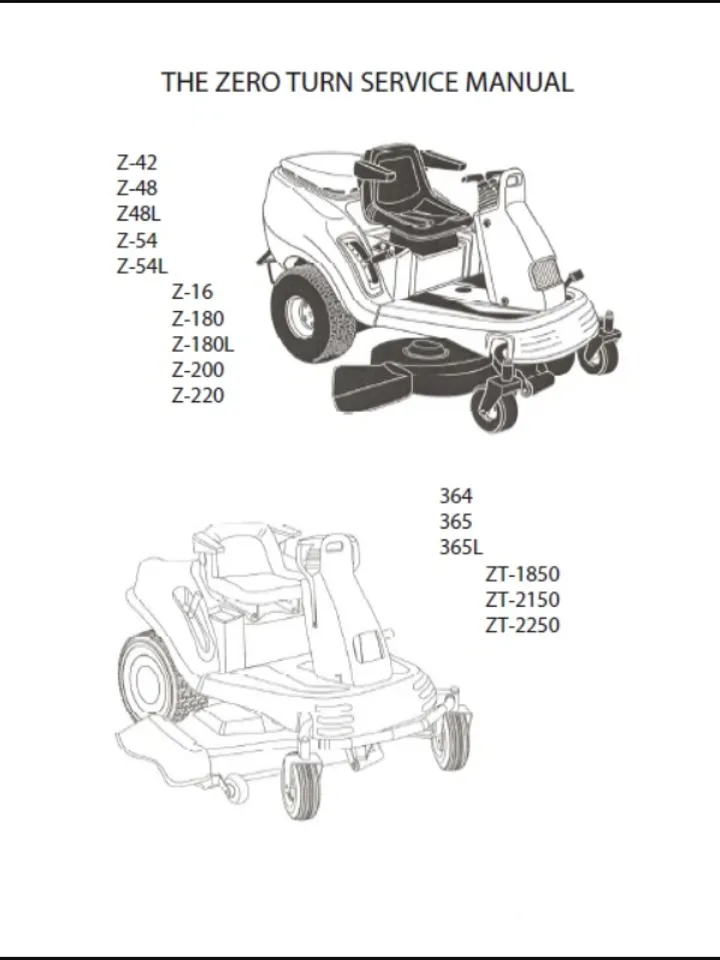 CUB CADET LAWNMOWER ZERO TURN Z-54 SERVICE REPAIR SHOP MANUAL