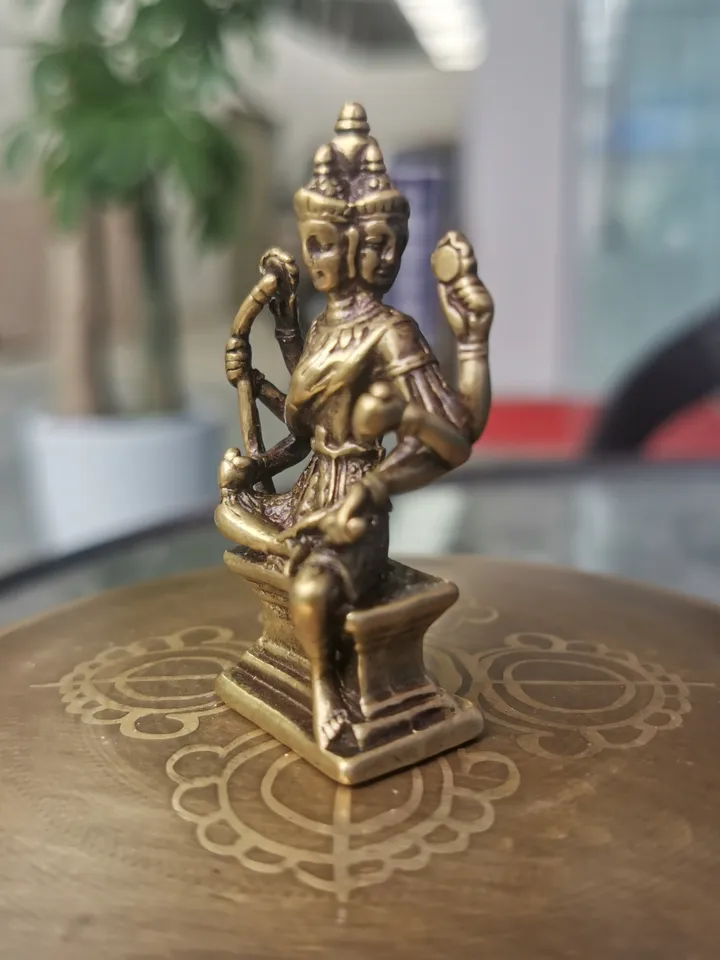 Gandhanra Vintage Brahma Statue,Handcarved,Top Collection Figurine Amulet,Zen Home Decor