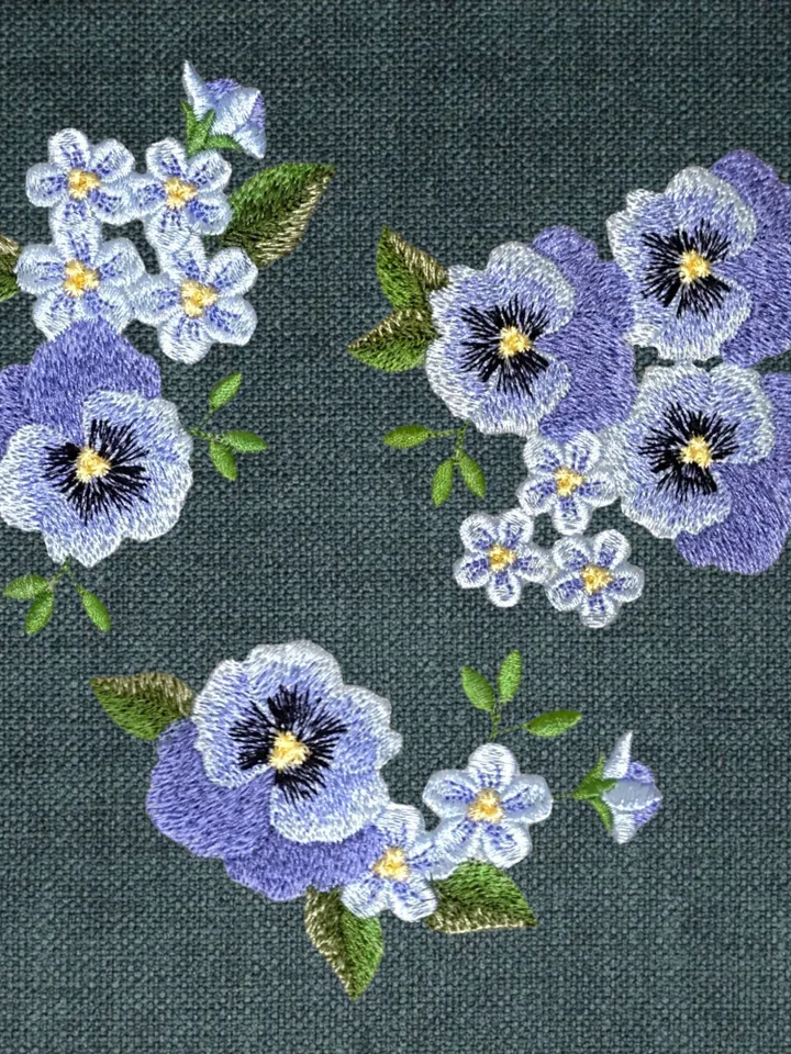 Pansies set for 4X4 hoops Machine embroidery designs digital embroidery pattern home and clothing décor embroidery motif 3D embroidery