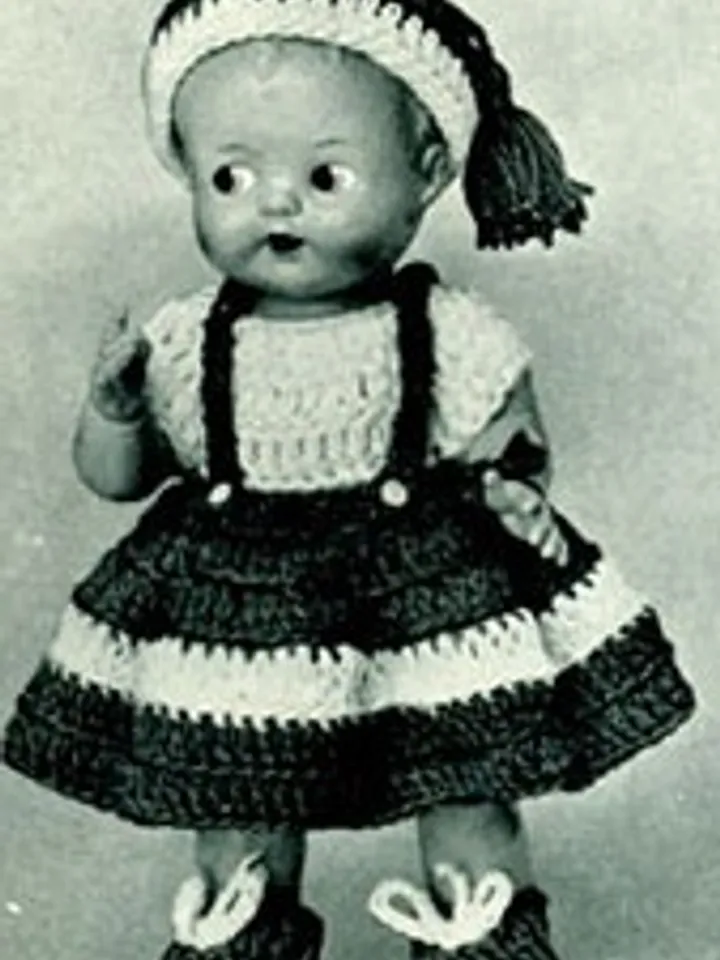 Vintage Crochet Pattern Costume for Doll Jean & John Doll Pattern Digital Download PDF