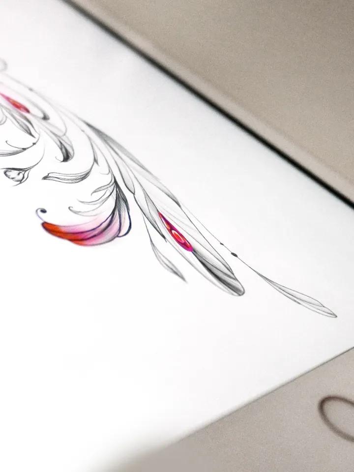 Hummingbird Tattoo Design For Females Hummingbird Tattoo Idea Drawing Sketch, Instant download JPG, PDF, PNG
