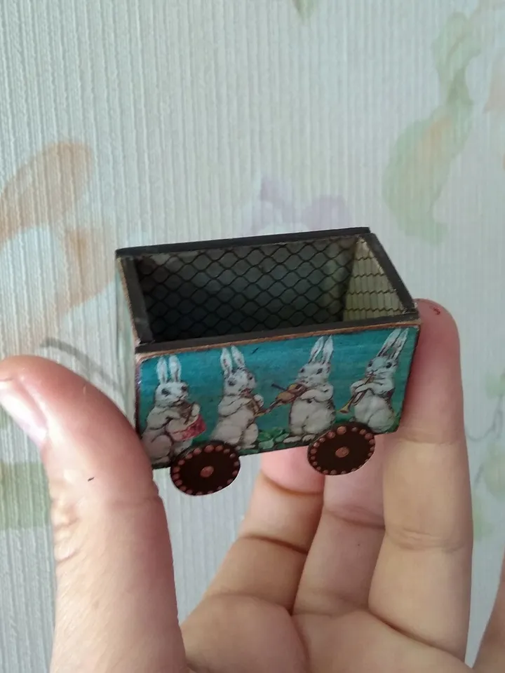 Trolley for dollhouse. Doll toy.1:12 scale.Dollhouse miniature. Handmade.