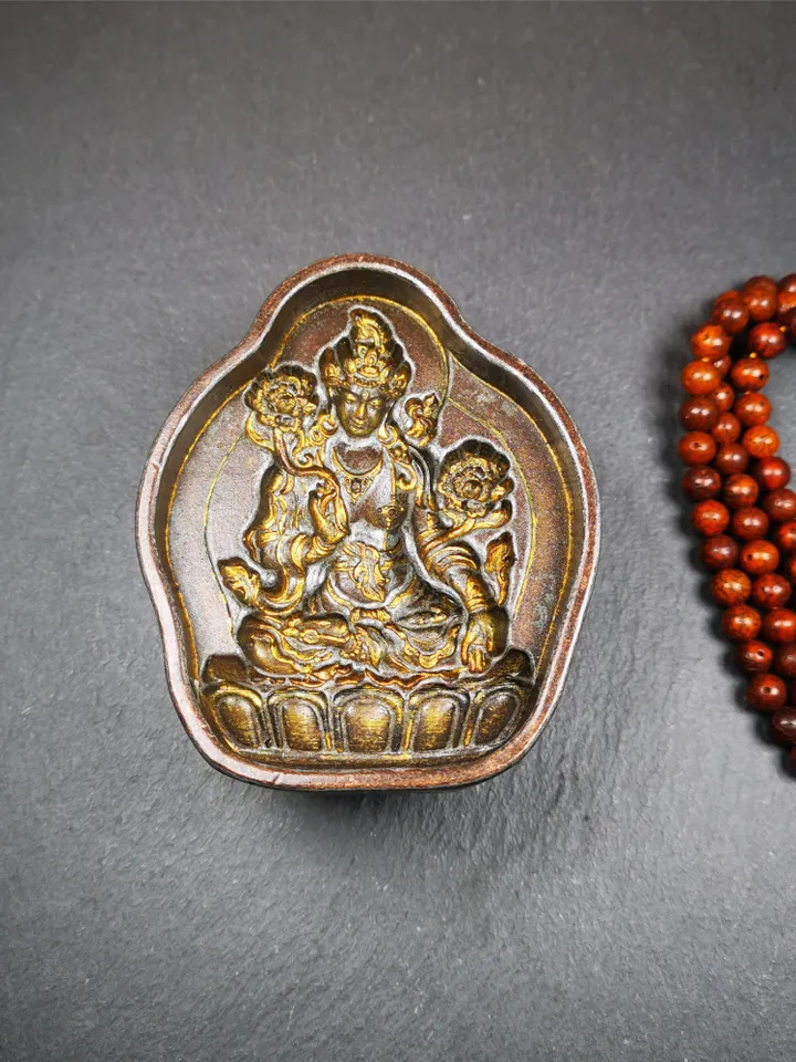 Gandhanra Tibetan Buddha Statue Mold,Green Tara,Tsa Tsa Copper Mould For Making Clay Buddha Statue,Tsha Tsha