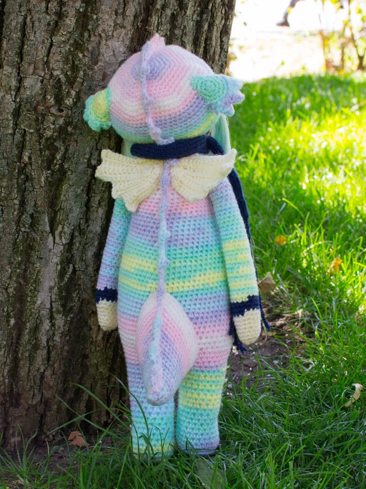 Lalylala dragon figurine, stuffed animal dragon toy, crochet lalylala doll, plushie doll amigurumi, handmade doll
