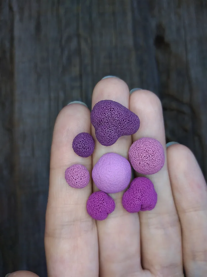 Set of miniature corals shades of purple, tiny corals for diorama, dollhouse or resin art