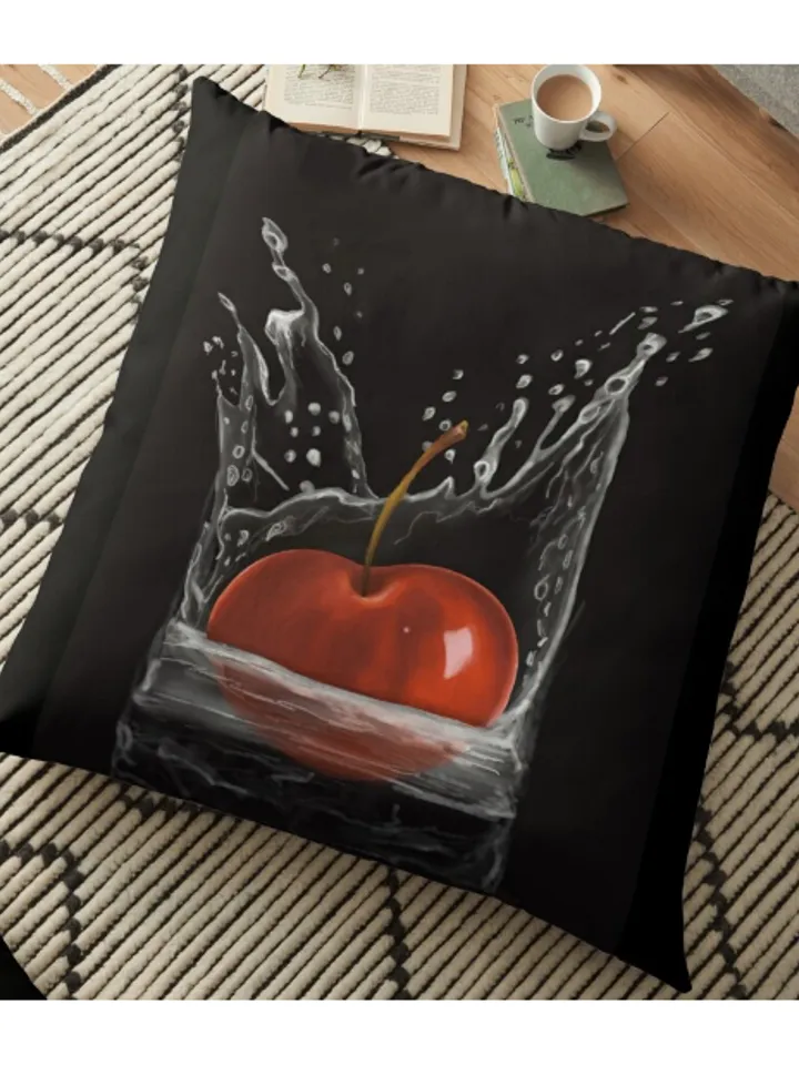 Cherry digital art illustration, Cherry painting aesthetic, Cherry drawing aesthetic