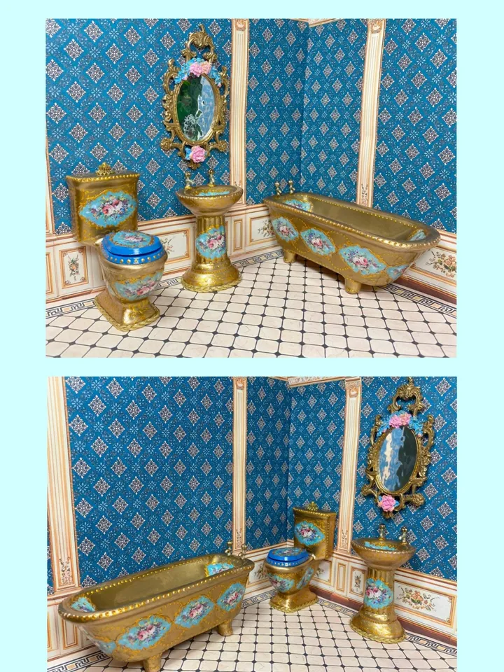 Bathroom furniture. 1:12. Doll furniture. Miniature. Handmade.