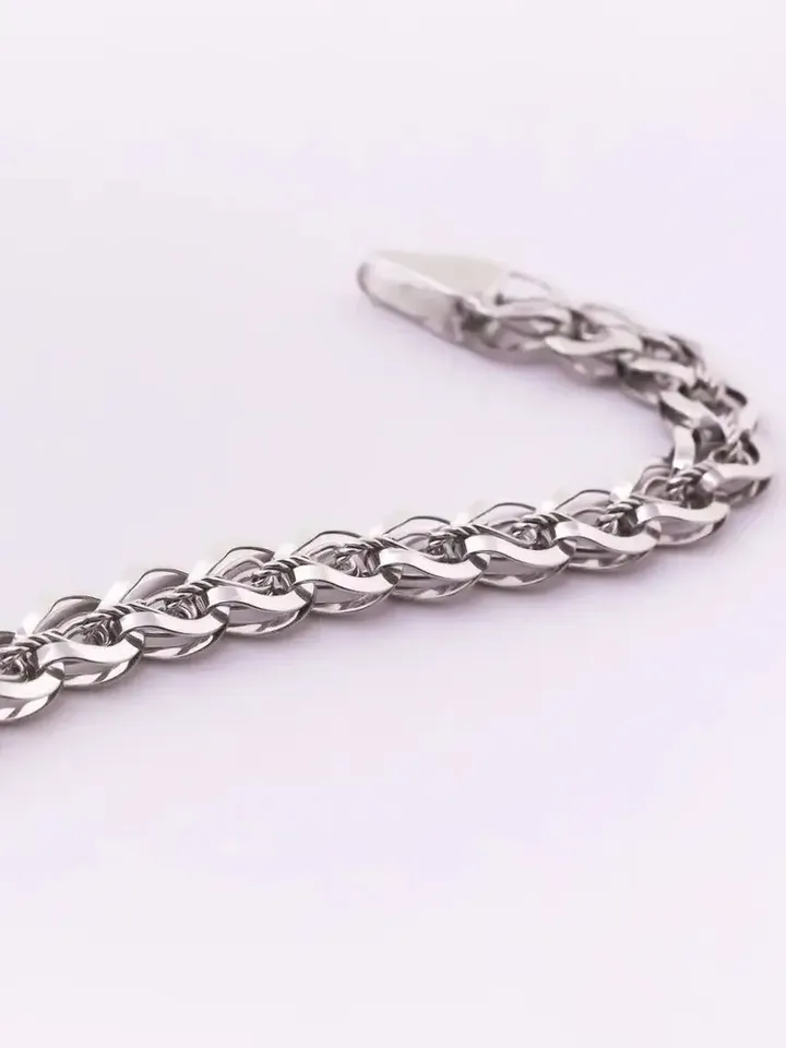 Bracelet on hand silver 925 wide, hand weaving