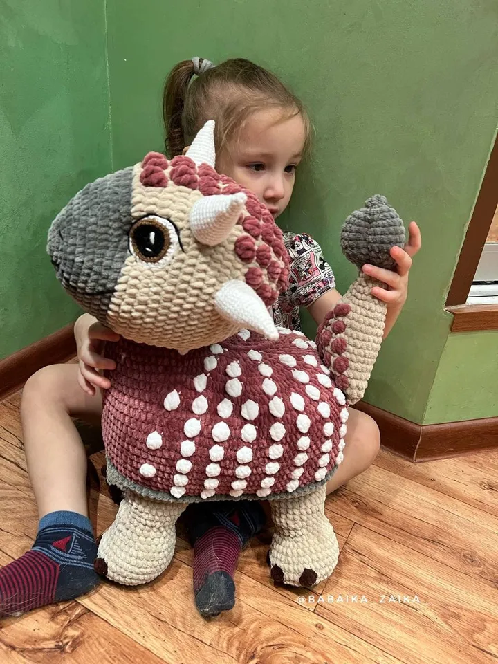PDF Crochet Ankylosaurus Pattern, Plush Dinosaur Amigurumi, Baby Dino Crochet Pattern, Cute Dinosaur Toy, Crochet Animal Pattern