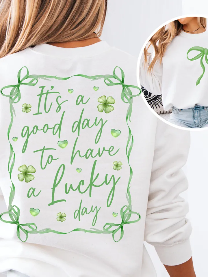 It's a Good Day to Have a Lucky Day PNG, St Patricks Day, St Patricks day png Coquette Png, Retro St.Patricks png, St Patricks Png,Lucky png