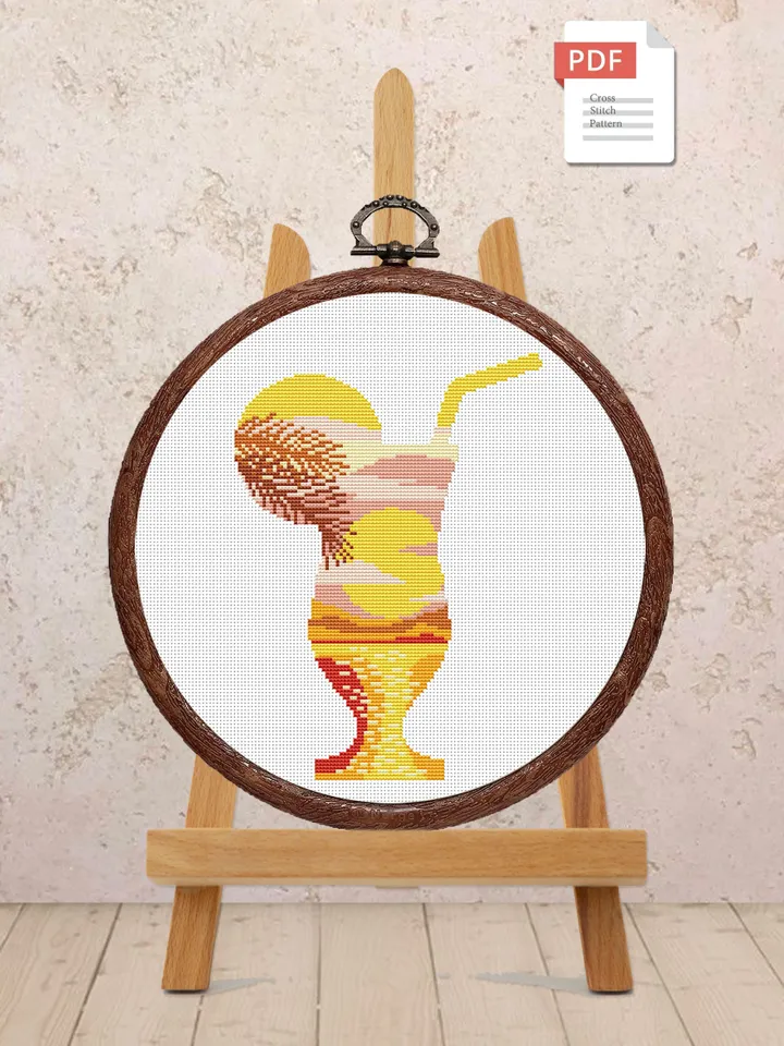 Tropical Cocktail Cross Stitch Pattern, Island Cross Stitch, Embroidery Travel, Travel Cross Stitch Pattern, Modern Cross Stitch #trl012