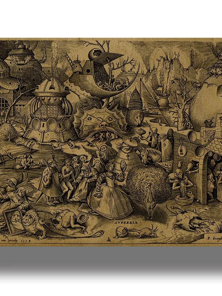 Superbia. Pride. The Seven deadly sins. Pieter Bruegel the Elder.