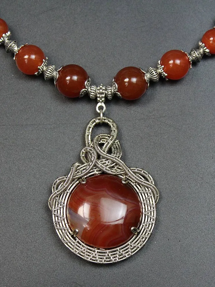 Handmade necklace with natural stones.