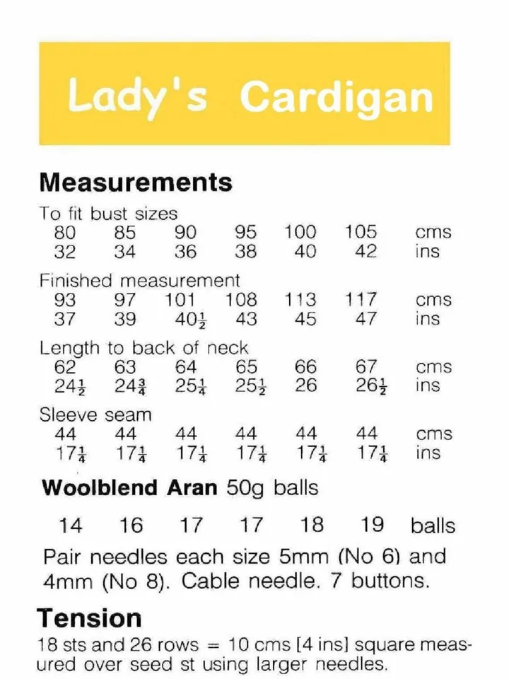Aran cardigan knitting pattern, women ladies cardigan instant download