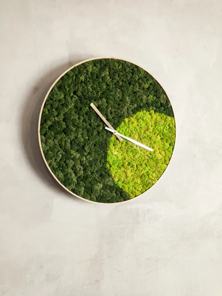Large wall clock | Moss Clock | Preserved moss wall art | Oversized wall clock | Wall decor | Unique clock | Plant office decor