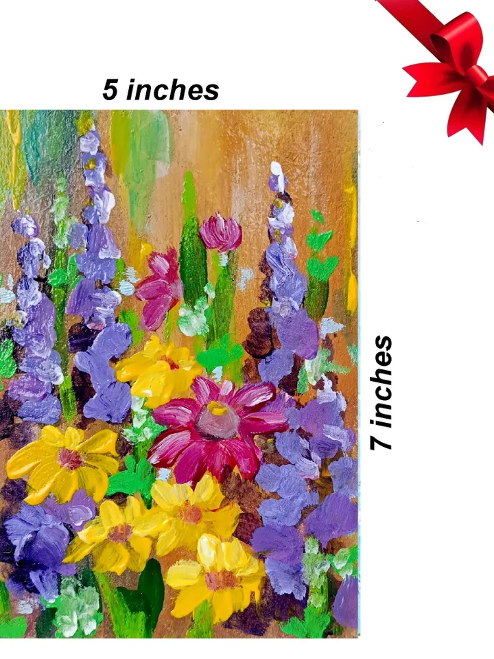 Texas Bluebonnets Painting Impasto Oil Painting Christmas Gifts Meadow Fields Impasto Oil Artwork Wall Art Gifts by ArtProkopaloSv 7x5 in