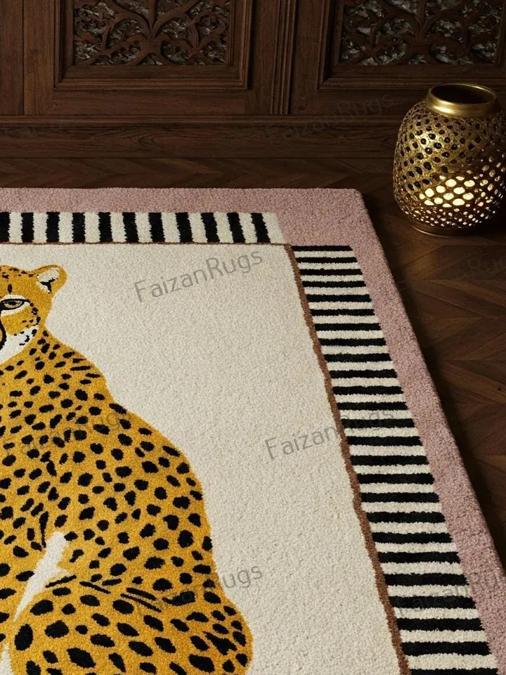 Cheetah rug, modern hand tufted rug, Handmade, Wool rug, rugs for bedroom, customized area rug, Bedroom rug, 9x12 area rug, animal rug, rug.