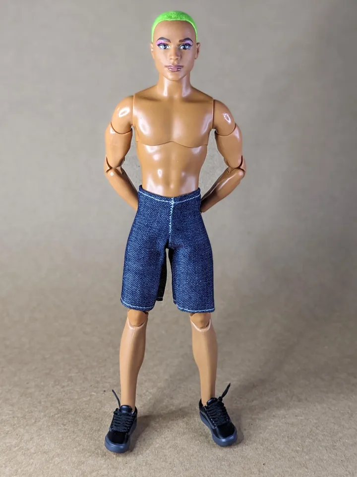 Blue shorts for 12 inch fashion male dolls