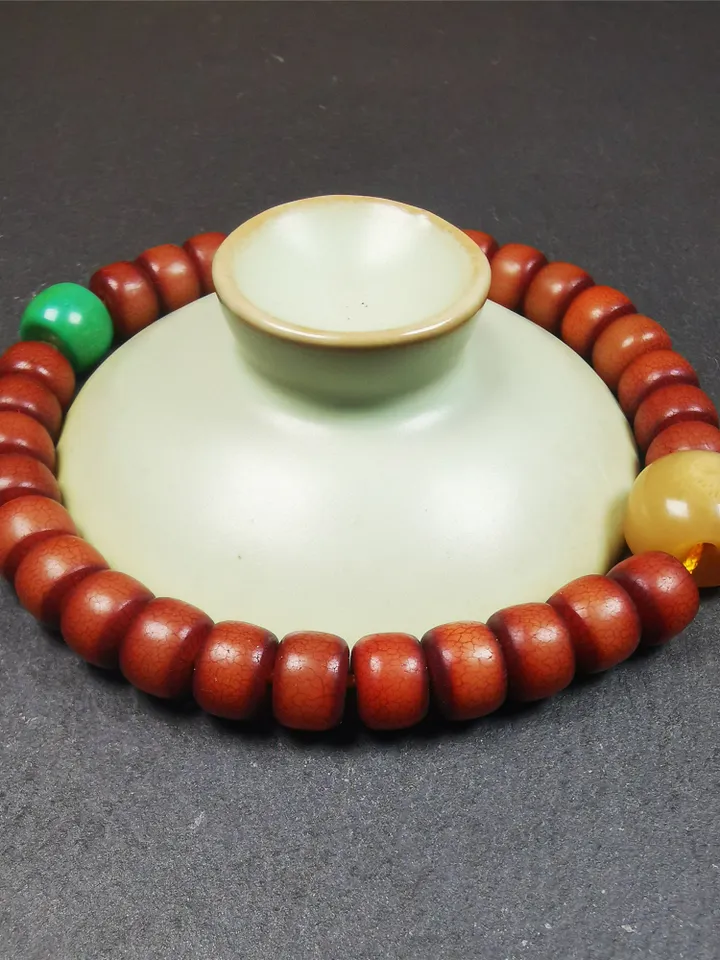 Gandhanra Handmade Tibetan Bracelet Mala,Handhold Prayer Beads,30pcs Corypha Linn Seed Beads,Diameter 0.4", Circumference 10"