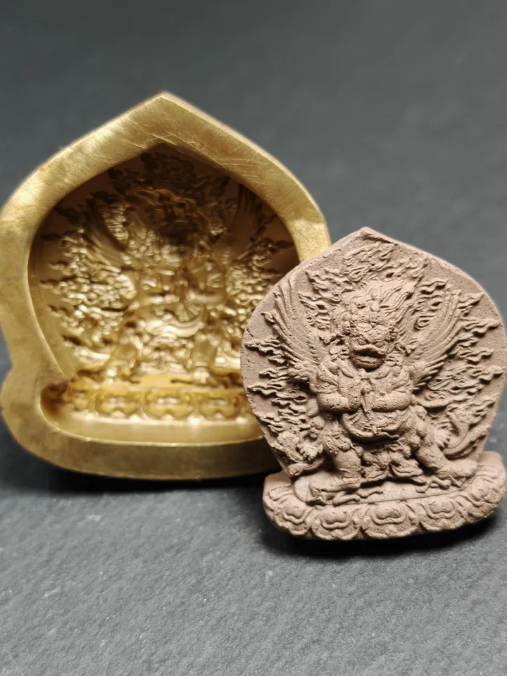 Vajrakilaya Tsa Tsa Mold,Old Version Dorje Phurba,4.5cm Height,Gandhanra Unique Tibetan Buddha Tsha Tsha Mould For Making Clay Statue