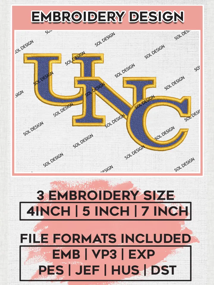 NCAA UNC Bears Team Word Logo Embroidery Design Files, NCAA Northern Colorado Bears Machine Embroidery, NCAA Teams, 3 sizes, NCAA Machine embroidery designs, Digital Download