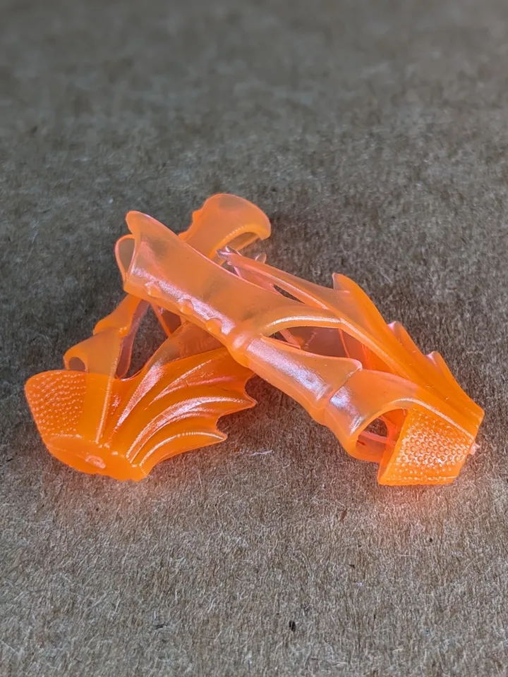 Orange transparent wedge sandals for 1/6 scale female dolls
