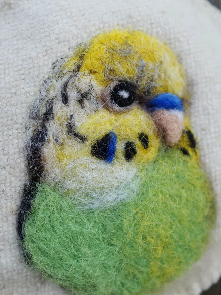 Green budgie Christmas ornament, pet portrait, green parakeet, made to order