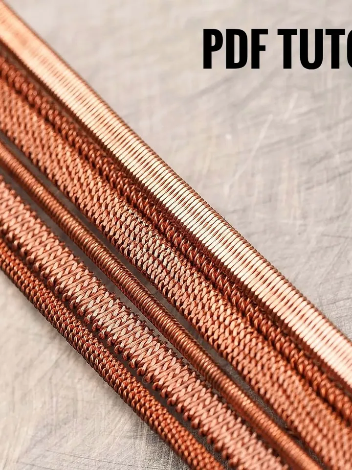 PDF Tutorial Step by step wire wrapping lesson Wire weave pattern DIY Unique guide jewelry making for beginner Digital instant download Copper jewelry instructions by WireWrapArt