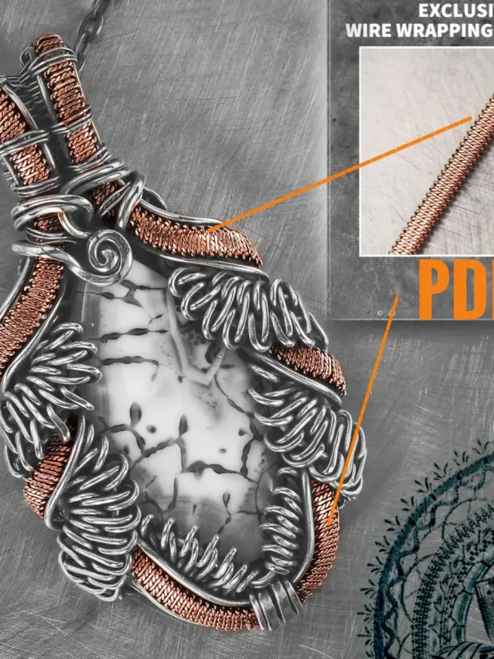 PDF Tutorial Step by step wire wrapping lesson Wire weave pattern DIY Unique guide jewelry making for beginner Digital instant download Copper jewelry instructions by WireWrapArt