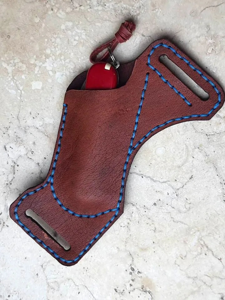 Folding Knife Leather Sheath Organizer EDC Tools fast&easy, pdf pattern sheath, knife sheath, victorinnox, openil, buck, Swiss Army