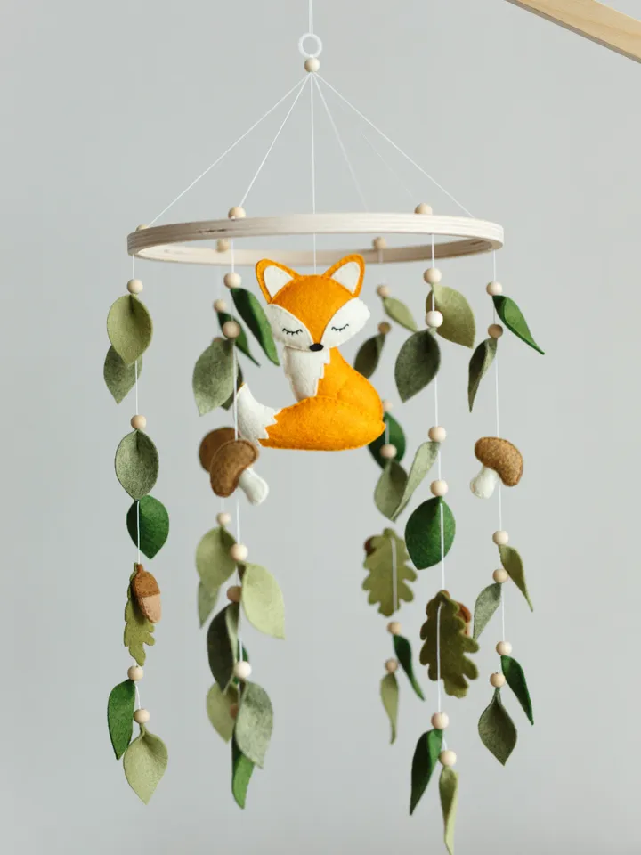 Felt fox mobile nursery