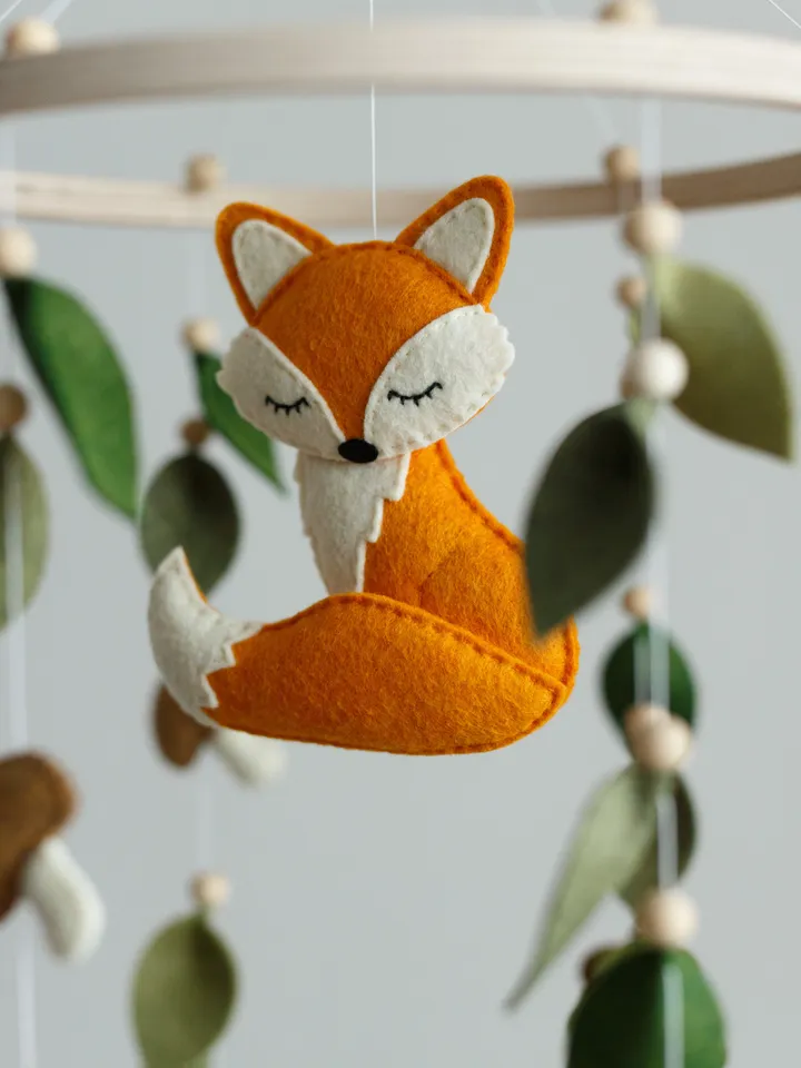 Felt fox mobile nursery