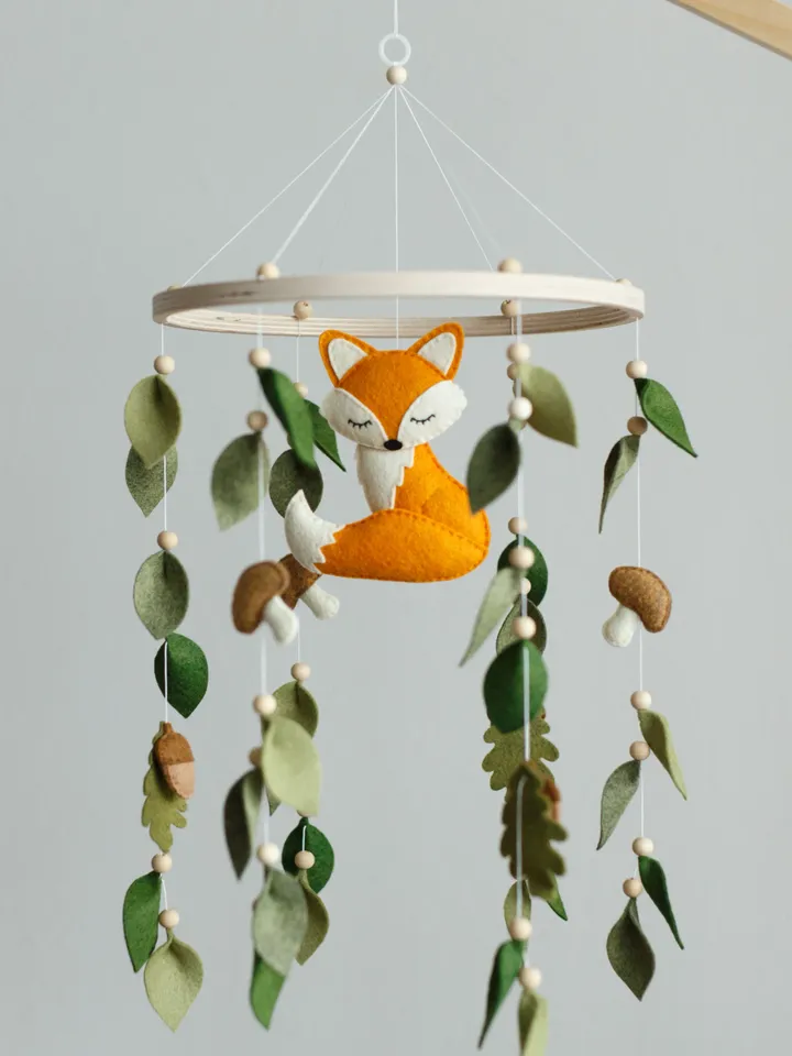 Felt fox mobile nursery