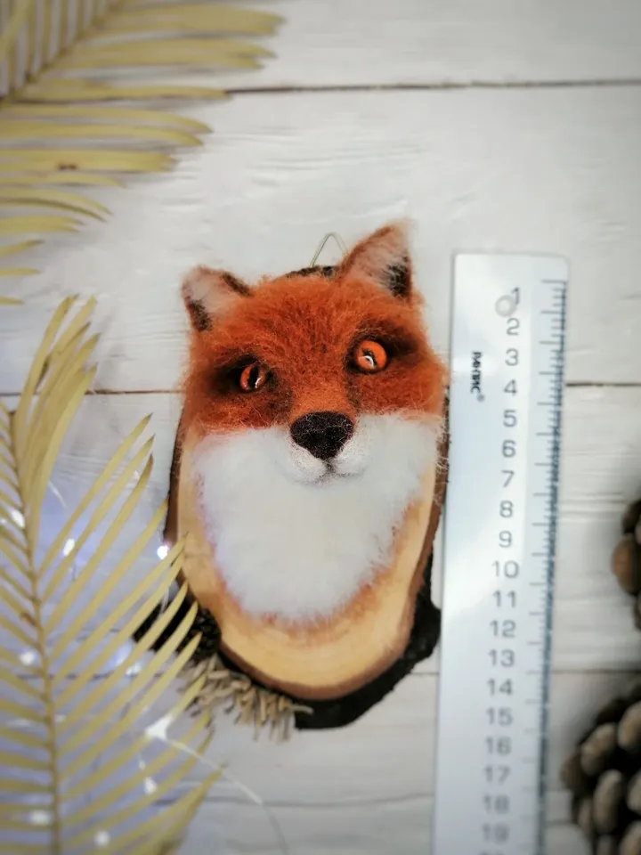 Needle felted wall decor. faux taxidermy fox.