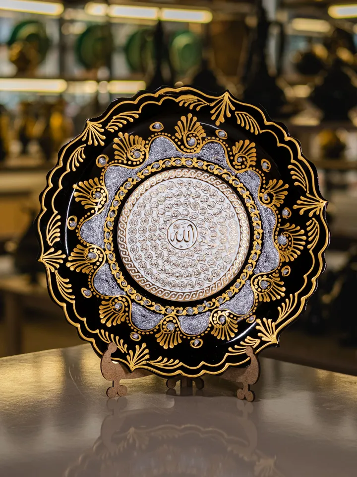 Artisian Black and Gold Handmade Plate