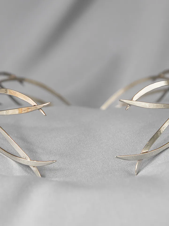 Wedding diadem Bridal Elven Tiara Elf Leaf Crown bridal hair vine Wedding Headpiece headband Silver Bridal Tiara Nimriel
