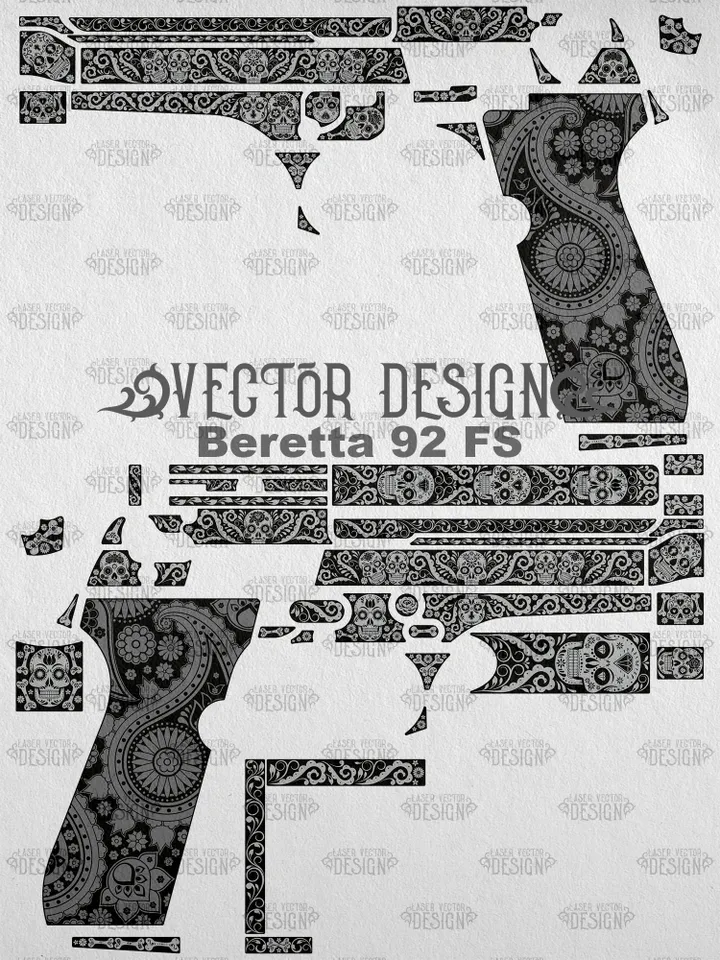 VECTOR DESIGN Beretta 92 FS Candy skulls