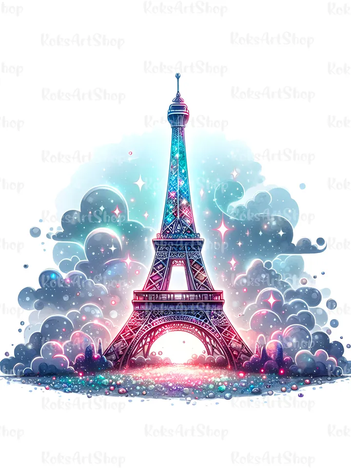 Eiffel Tower PNG Clipart, Eiffel Tower Sublimation Design, Eiffel Tower tshirt Design