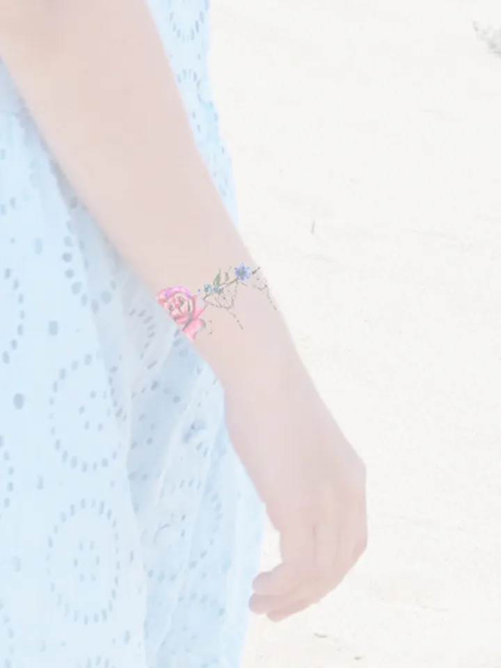 Flower Bracelet Tattoo Design On Wrist Floral Bracelet Tattoo Idea Drawing Sketch. Instant download JPG, PNG