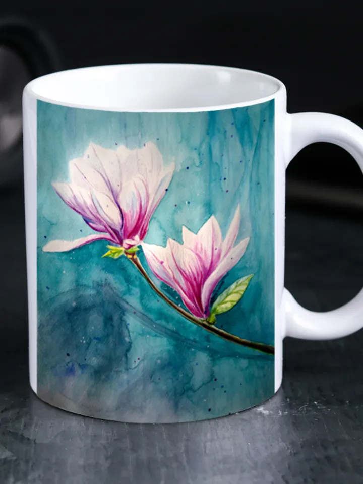 Magnolia flower love soul abstract home wall decor, Clipart JPG, original Digital Art by AeroDreamSoul