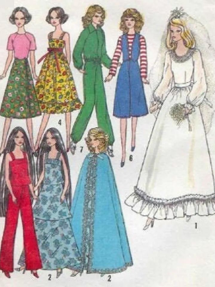 Copy Simplicity 8281 Vintage Barbie Sewing Pattern Wardrobe Clothes for Dolls 11-1/2" - 12-1/2" Digital Download PDF
