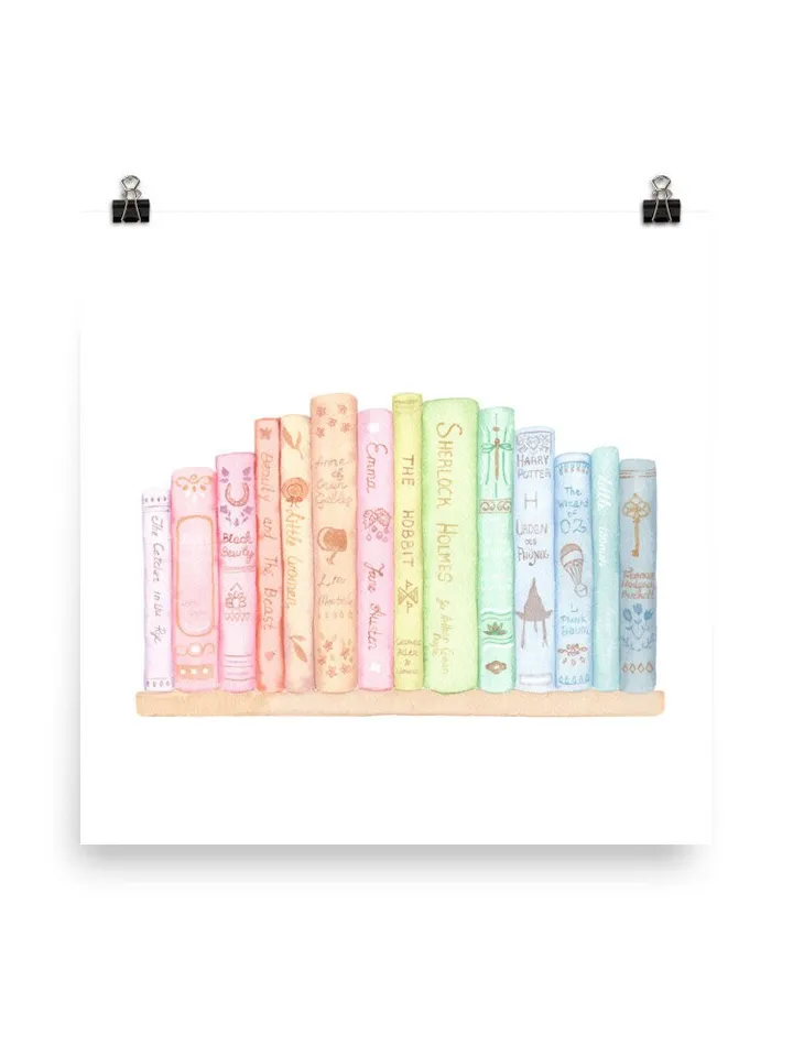 Classic Books Library Watercolor Painting, Story Book Art, Books Watercolor, Book Lover Art, Vintage Book Print, Book Painting, Book Gift