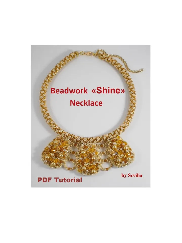Bead crochet rope pattern for beading «Shine» necklace and bracelet, Tutorial Necklace DIY,beaded necklace, bead crocheting,PDF patterns