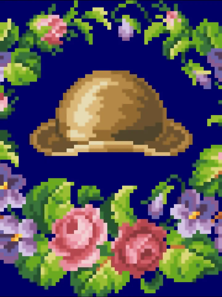 Antique Cross Stitch Pattern Miniature with a Bowler Hat Digital Download PDF
